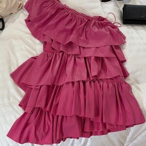 Endless Rose Asymmetrical Pink Ruffle Skirt